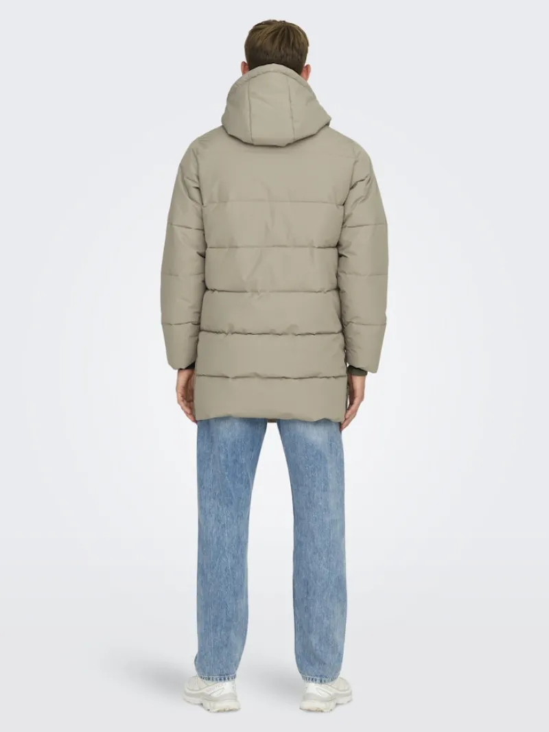 Only & Sons Jacken*ONSCARL LIFE LONG QUILTED COAT OTW NOOS desert taupe