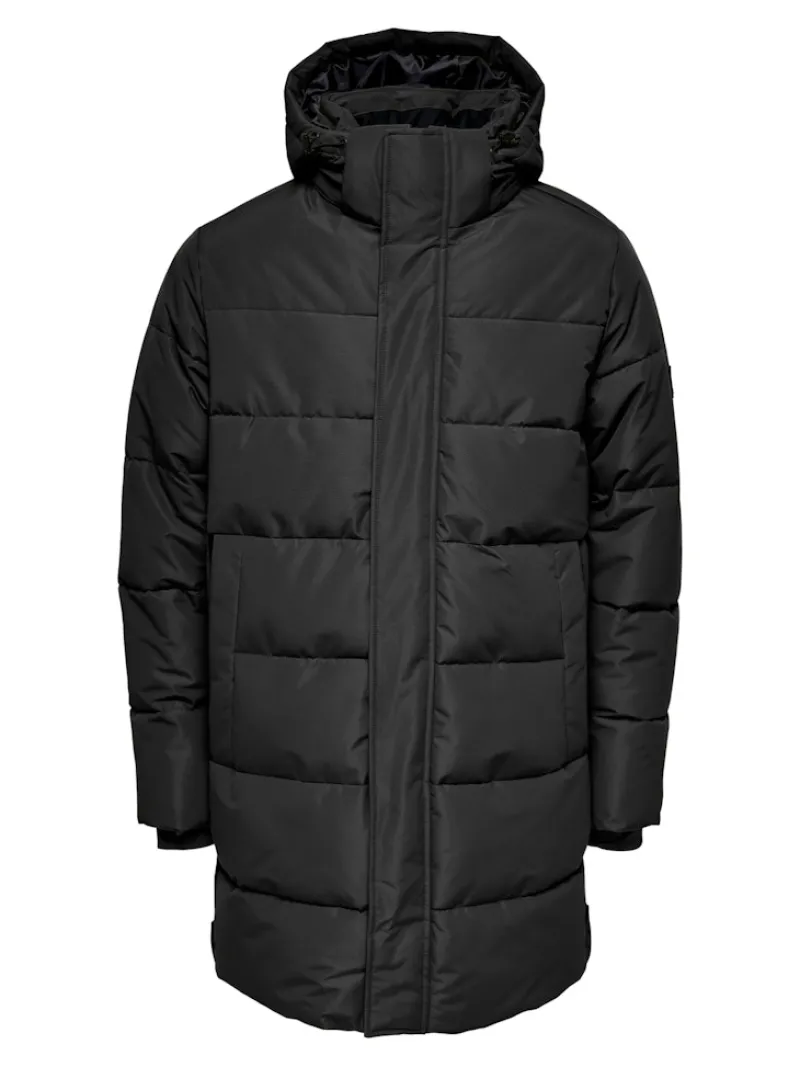 Only & Sons Jacken*ONSCARL LIFE LONG QUILTED COAT OTW NOOS Black