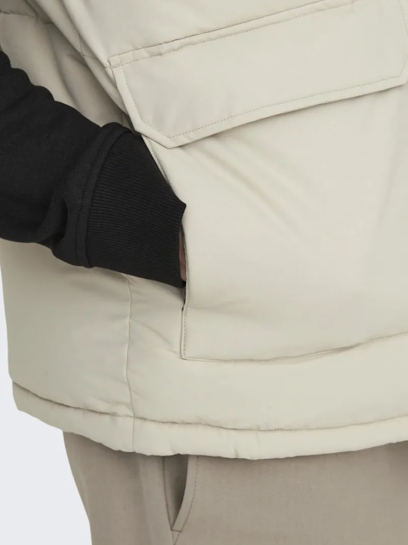 Only & Sons Westen*ONSCARL LIFE QUILTED VEST OTW Silver Lining