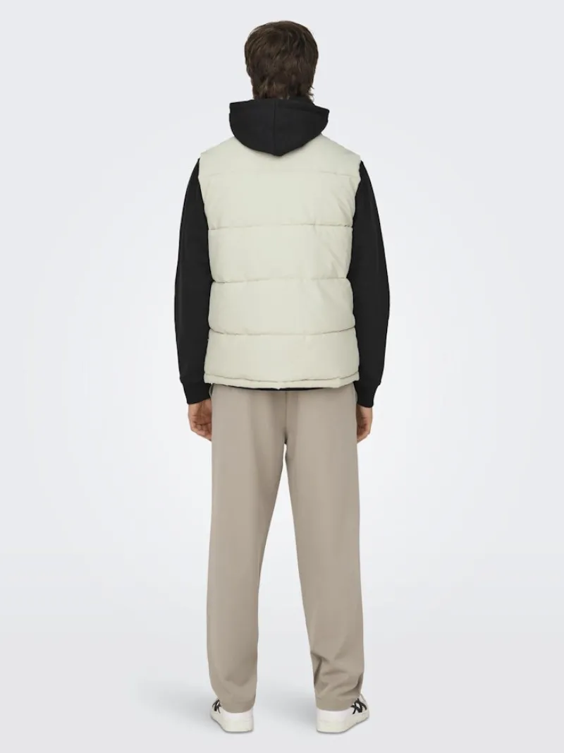 Only & Sons Westen*ONSCARL LIFE QUILTED VEST OTW Silver Lining