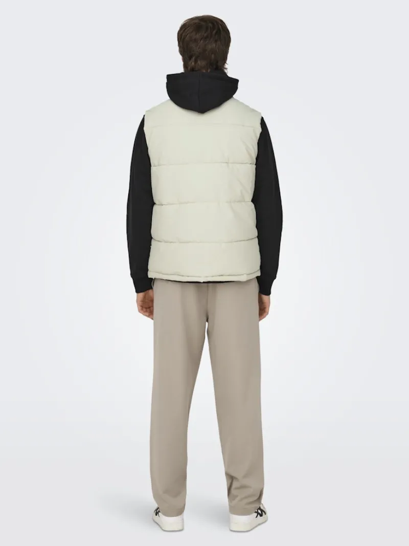 Only & Sons Westen*ONSCARL LIFE QUILTED VEST OTW Silver Lining