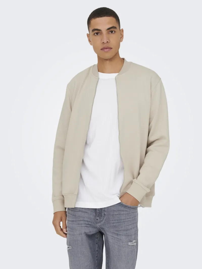 Only & Sons Pullover & Sweatshirts*ONSCERES REG ZIP BOMBER JCK NOOS Silver Lining
