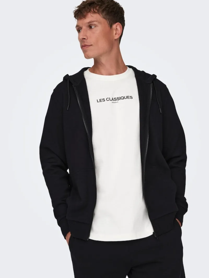 Only & Sons Pullover & Sweatshirts*ONSCERES ZIP THR. HOODIE SWEAT NOOS Black