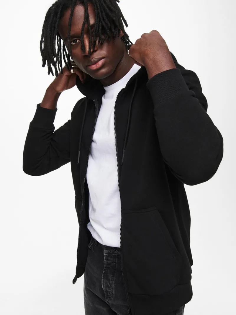 Only & Sons Pullover & Sweatshirts*ONSCERES ZIP THR. HOODIE SWEAT NOOS Black