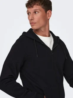 Only & Sons Pullover & Sweatshirts*ONSCERES ZIP THR. HOODIE SWEAT NOOS Black