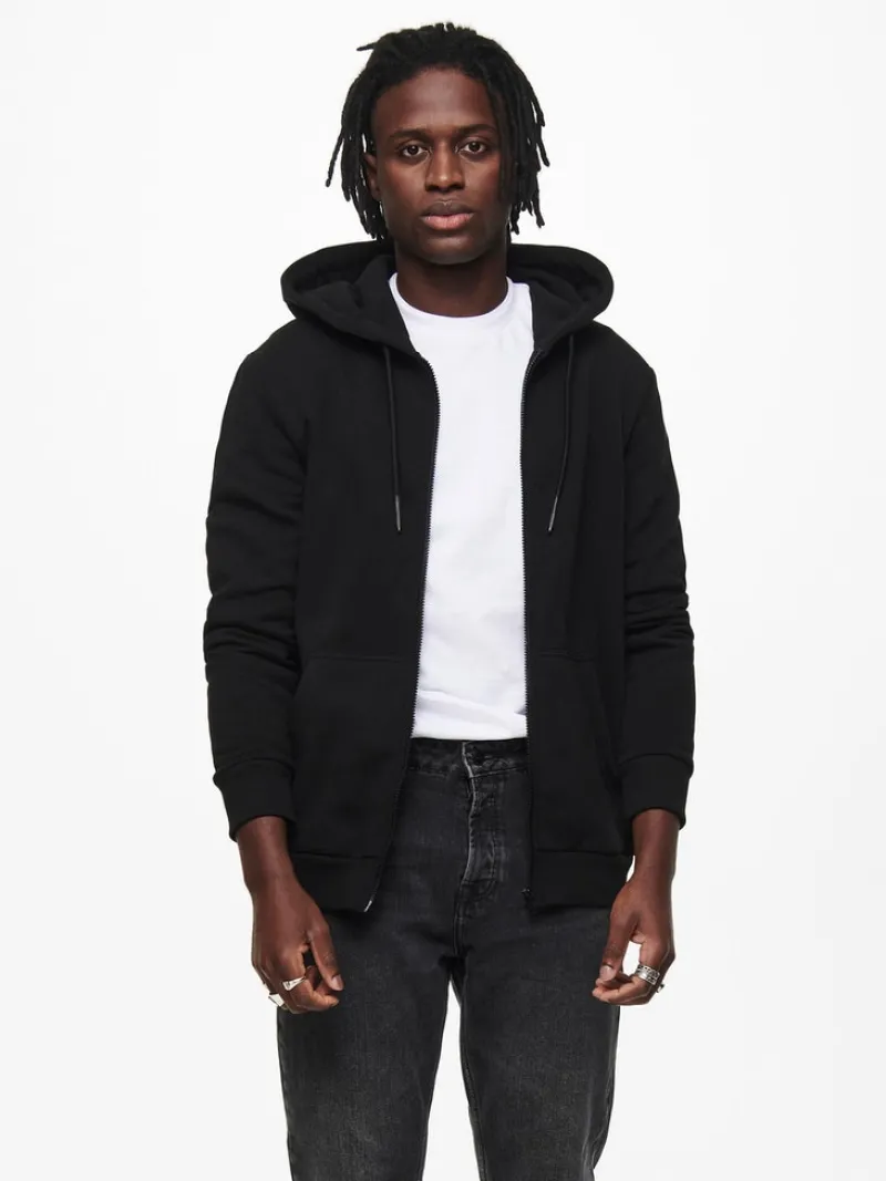 Only & Sons Pullover & Sweatshirts*ONSCERES ZIP THR. HOODIE SWEAT NOOS Black