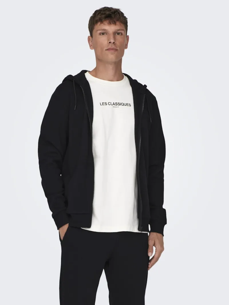 Only & Sons Pullover & Sweatshirts*ONSCERES ZIP THR. HOODIE SWEAT NOOS Black