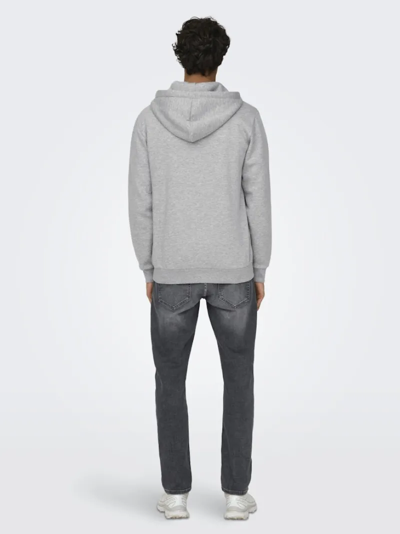 Only & Sons Pullover & Sweatshirts*ONSCERES ZIP THR. HOODIE SWEAT NOOS Light Grey Melange