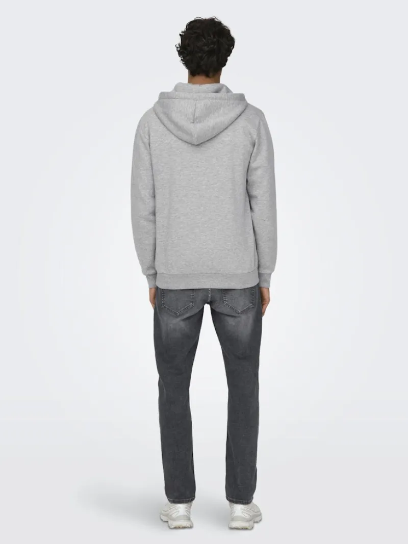 Only & Sons Pullover & Sweatshirts*ONSCERES ZIP THR. HOODIE SWEAT NOOS Light Grey Melange