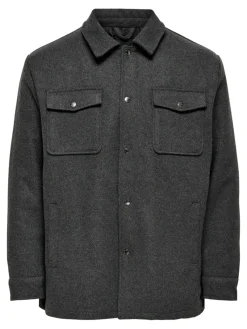 Only & Sons Jacken*ONSCREED LOOSE WOOL JACKET OTW Dark Grey Melange