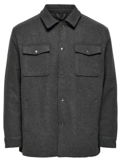 Only & Sons Jacken*ONSCREED LOOSE WOOL JACKET OTW Dark Grey Melange