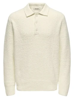 Only & Sons Pullover & Sweatshirts*ONSDALE RLX LS POLO KNIT NOOS gardenia