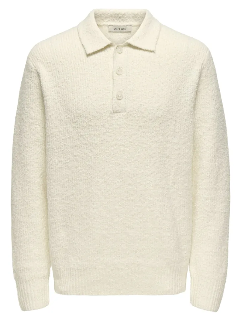 Only & Sons Pullover & Sweatshirts*ONSDALE RLX LS POLO KNIT NOOS gardenia