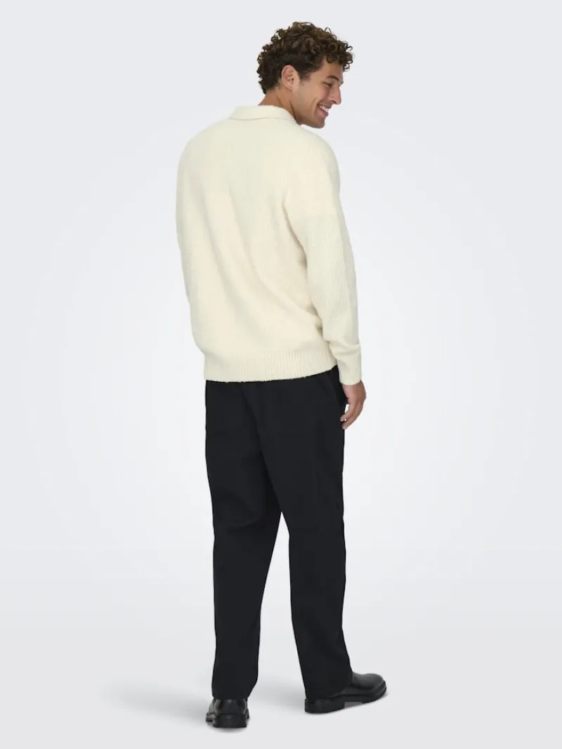 Only & Sons Pullover & Sweatshirts*ONSDALE RLX LS POLO KNIT NOOS gardenia