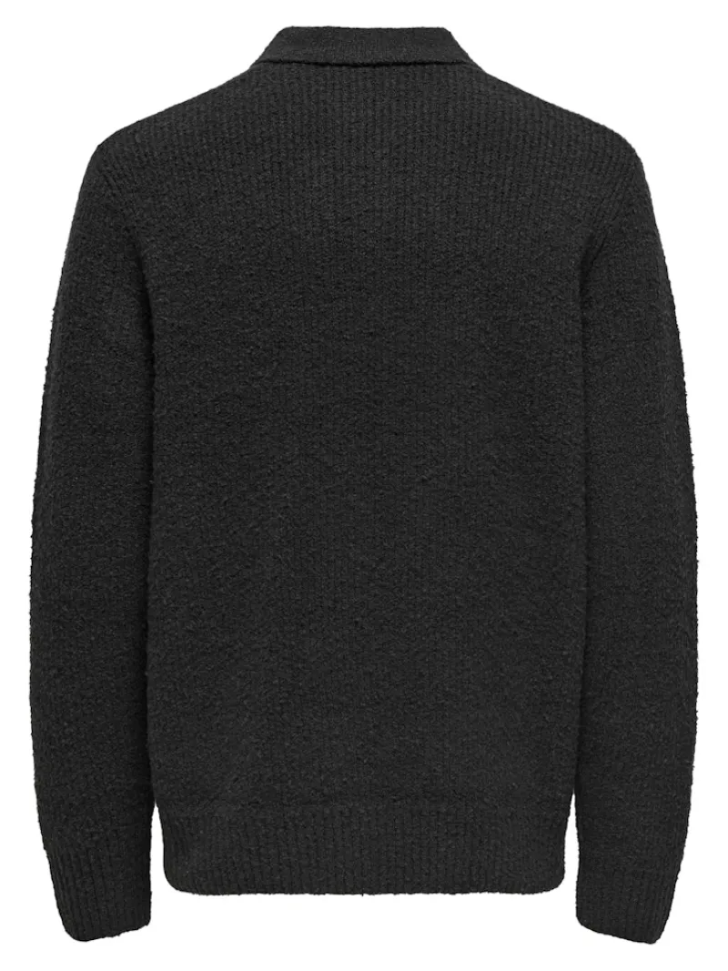 Only & Sons Pullover & Sweatshirts*ONSDALE RLX LS POLO KNIT NOOS Black