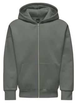 Only & Sons Pullover & Sweatshirts*ONSDAN LIFE RLX HEAVY ZIP HOODIE NOOS Castor Gray