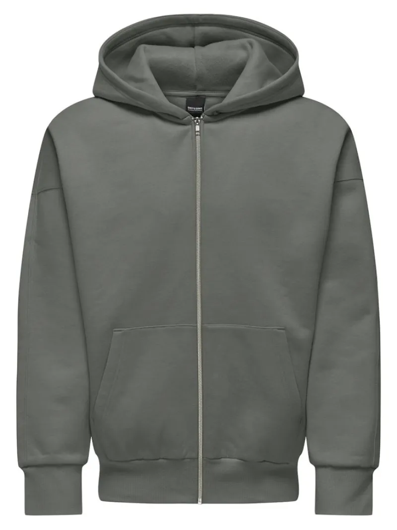 Only & Sons Pullover & Sweatshirts*ONSDAN LIFE RLX HEAVY ZIP HOODIE NOOS Castor Gray