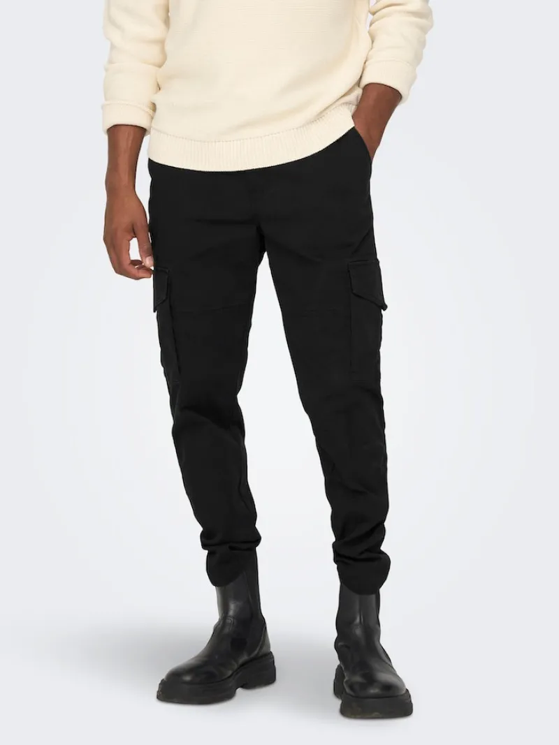 Only & Sons Hosen|Big Boys*ONSDEAN LIFE TAP CARGO 0032 PANT NOOS Black