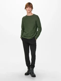Only & Sons Pullover & Sweatshirts*ONSDEXTOR 12 WASH RAGLAN KNIT Olive Night