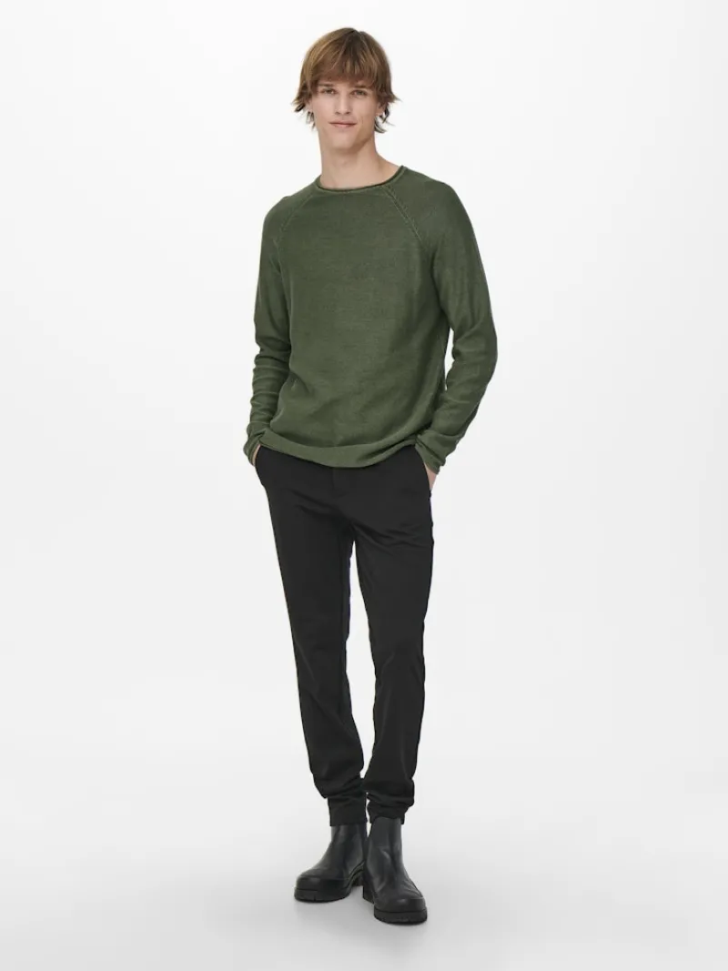 Only & Sons Pullover & Sweatshirts*ONSDEXTOR 12 WASH RAGLAN KNIT Olive Night
