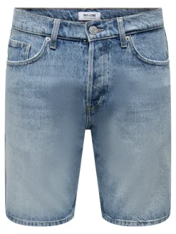 Only & Sons Shorts*ONSEDGE LBD 6092 DOT DNM SHORTS Light Blue Denim