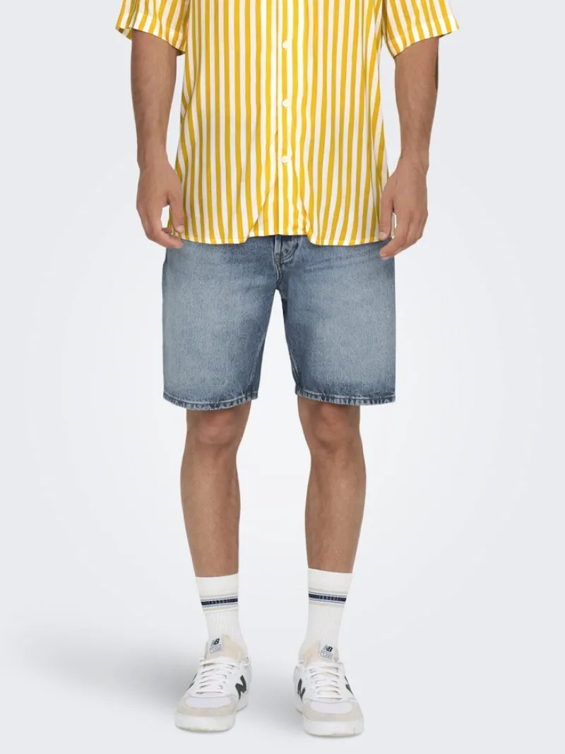 Only & Sons Shorts*ONSEDGE LBD 6092 DOT DNM SHORTS Light Blue Denim