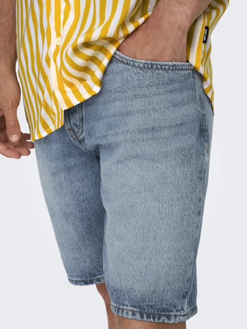 Only & Sons Shorts*ONSEDGE LBD 6092 DOT DNM SHORTS Light Blue Denim