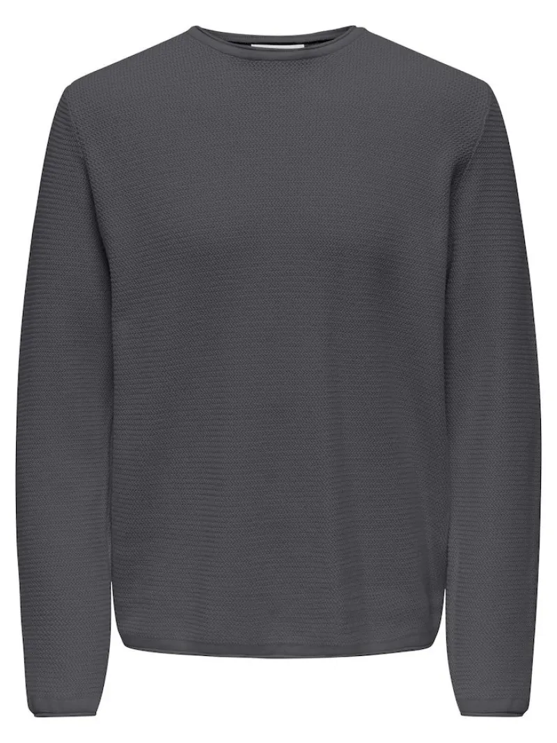 Only & Sons Pullover & Sweatshirts*ONSERIC REG 12 STRUC CREW KNIT NOOS grey pinstripe