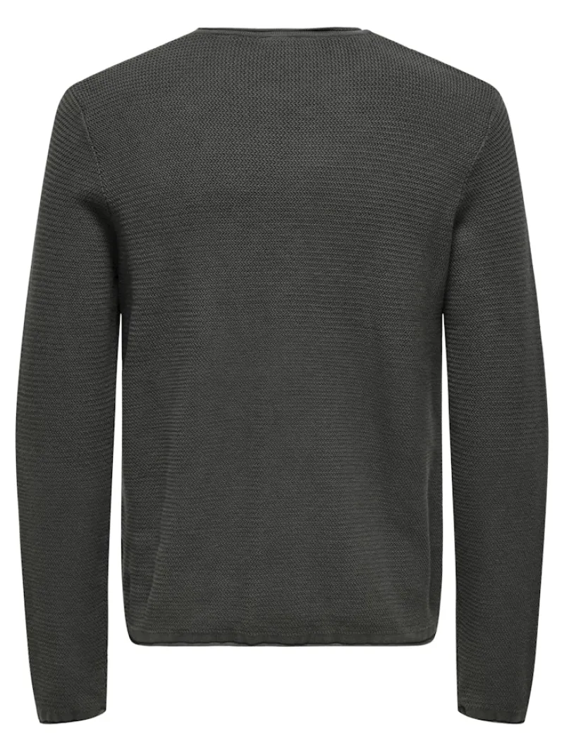 Only & Sons Pullover & Sweatshirts*ONSERIC REG 12 STRUC CREW KNIT NOOS grey pinstripe