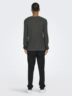 Only & Sons Pullover & Sweatshirts*ONSERIC REG 12 STRUC CREW KNIT NOOS grey pinstripe