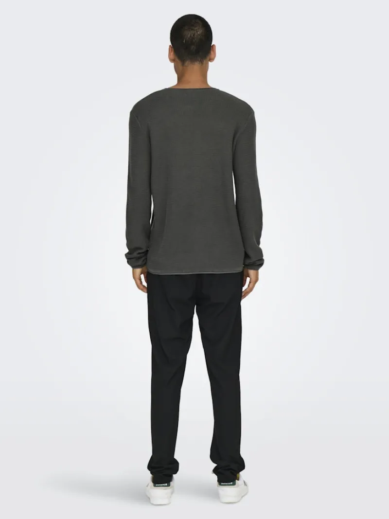 Only & Sons Pullover & Sweatshirts*ONSERIC REG 12 STRUC CREW KNIT NOOS grey pinstripe