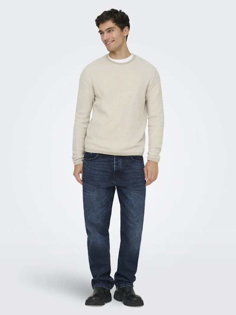 Only & Sons Pullover & Sweatshirts*ONSERIC REG 12 STRUC CREW KNIT NOOS silver lining2