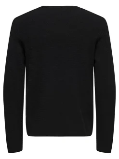 Only & Sons Pullover & Sweatshirts*ONSERIC REG 12 STRUC CREW KNIT NOOS Black