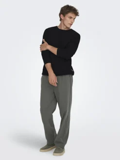 Only & Sons Pullover & Sweatshirts*ONSERIC REG 12 STRUC CREW KNIT NOOS Black