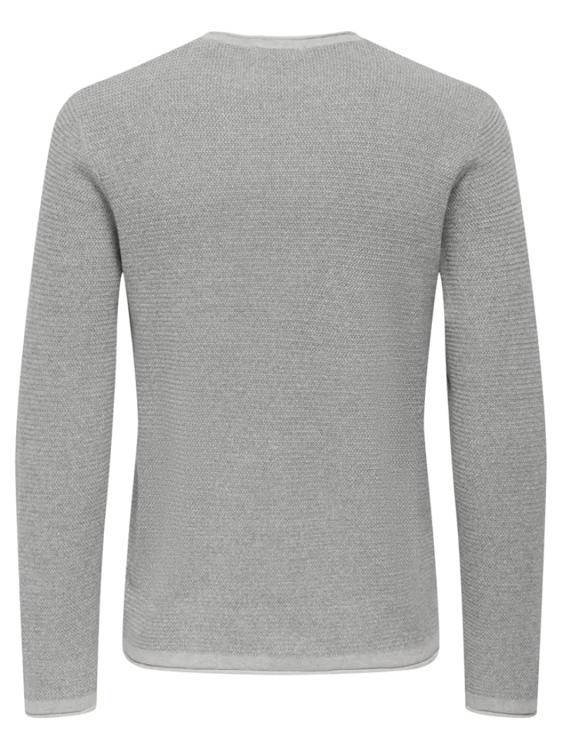 Only & Sons Pullover & Sweatshirts*ONSERIC REG 12 STRUC CREW KNIT NOOS Light Grey Melange