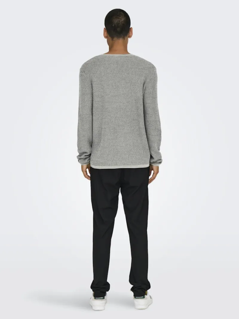 Only & Sons Pullover & Sweatshirts*ONSERIC REG 12 STRUC CREW KNIT NOOS Light Grey Melange