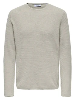 Only & Sons Pullover & Sweatshirts*ONSERIC REG 12 STRUC CREW KNIT NOOS silver lining1
