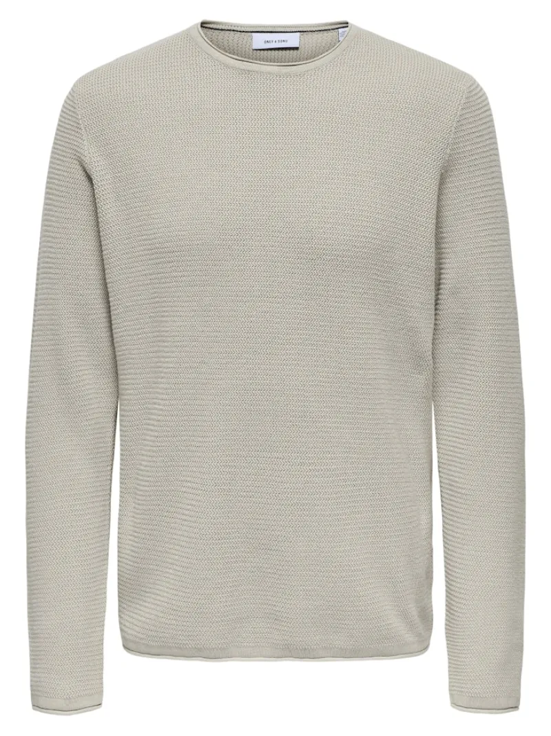 Only & Sons Pullover & Sweatshirts*ONSERIC REG 12 STRUC CREW KNIT NOOS silver lining1