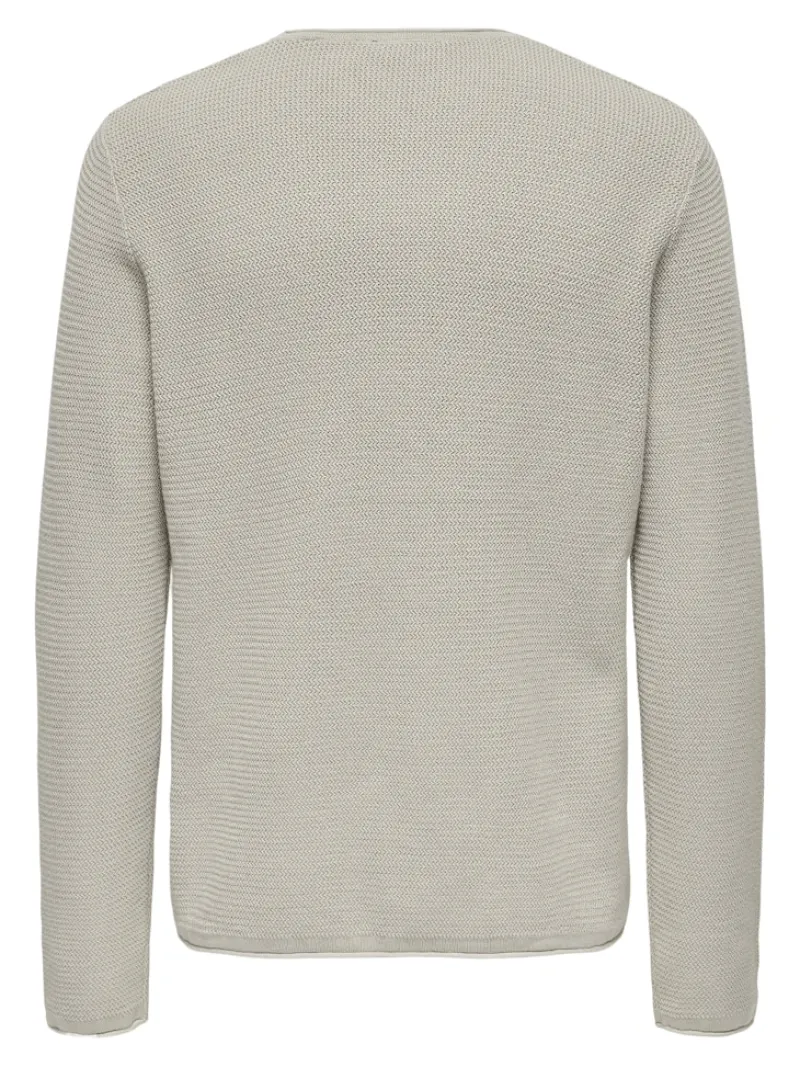 Only & Sons Pullover & Sweatshirts*ONSERIC REG 12 STRUC CREW KNIT NOOS silver lining1