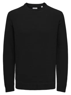 Only & Sons Pullover & Sweatshirts*ONSETHAN LIFE REG 7 CREW KNIT NOOS Black