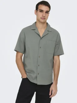 Only & Sons Hemden*ONSEYE RESORT SEERS 0009 SHIRT NOOS Castor Gray