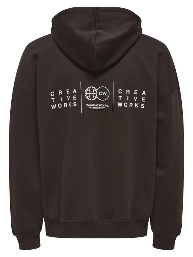 Only & Sons Pullover & Sweatshirts*ONSGALLERY VTG HOODIE Coffee Bean