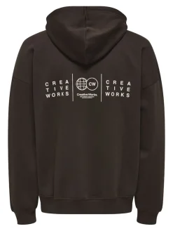 Only & Sons Pullover & Sweatshirts*ONSGALLERY VTG HOODIE Coffee Bean