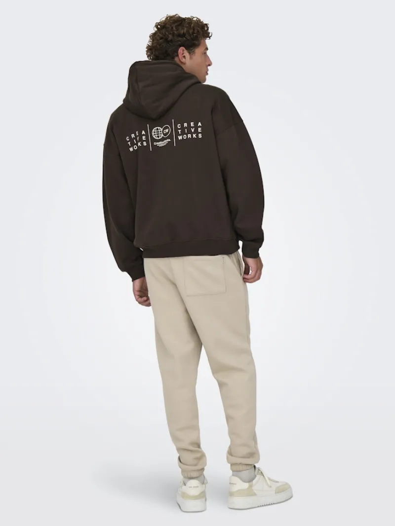 Only & Sons Pullover & Sweatshirts*ONSGALLERY VTG HOODIE Coffee Bean