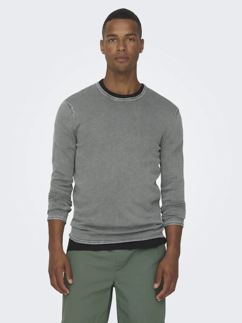 Only & Sons Pullover & Sweatshirts*ONSGARSON 12 WASH CREW KNIT Castor Gray