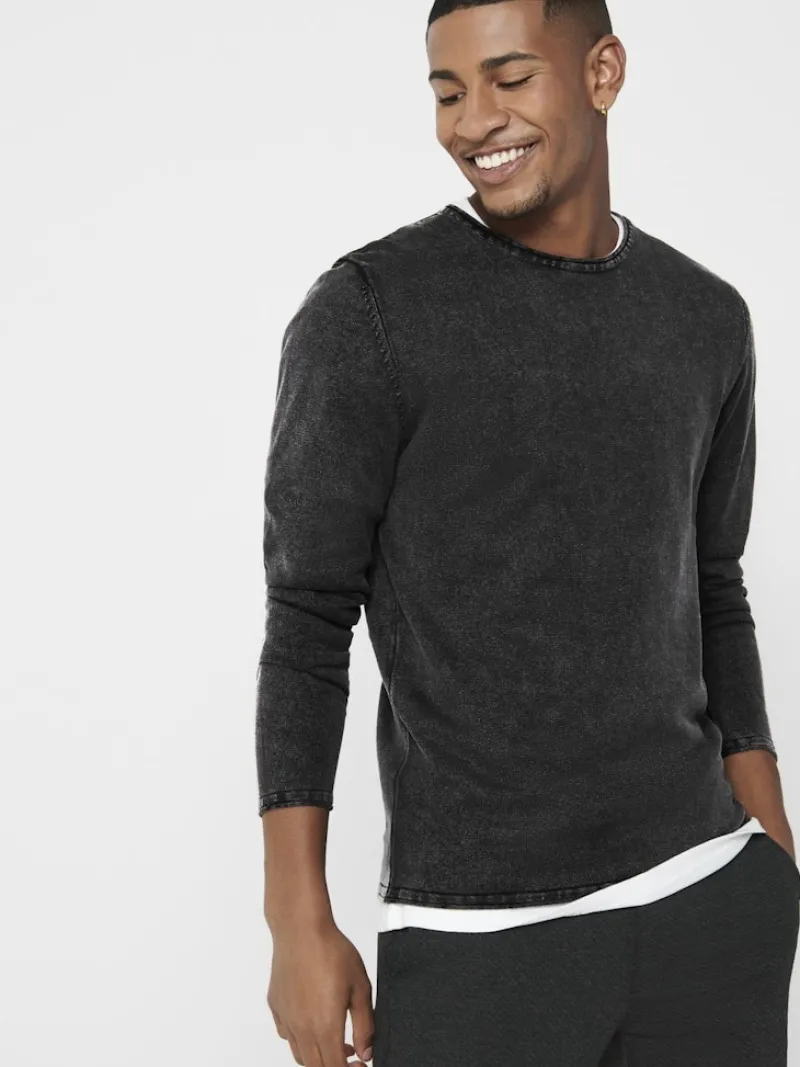 Only & Sons Pullover & Sweatshirts*ONSGARSON 12 WASH CREW KNIT Black
