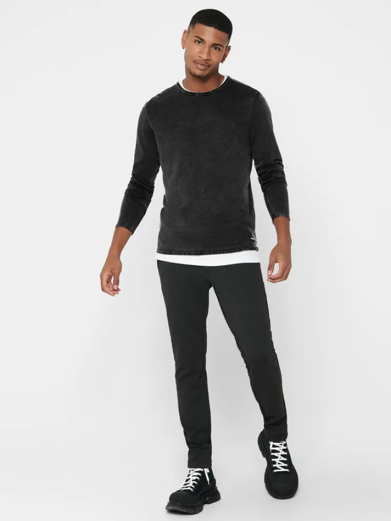 Only & Sons Pullover & Sweatshirts*ONSGARSON 12 WASH CREW KNIT Black