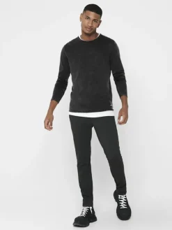 Only & Sons Pullover & Sweatshirts*ONSGARSON 12 WASH CREW KNIT Black