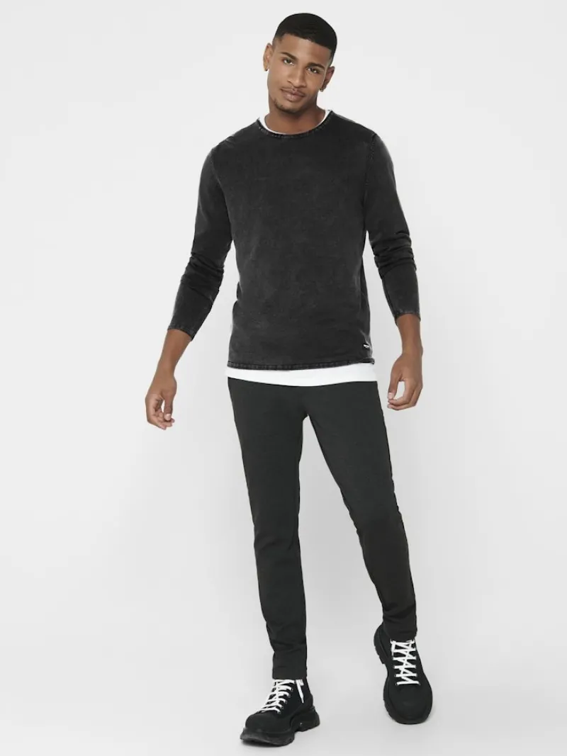 Only & Sons Pullover & Sweatshirts*ONSGARSON 12 WASH CREW KNIT Black