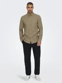 Only & Sons Hemden*ONSGUDMUND SLIM 1-PKT SOLID SHIRT NOOS chinchilla